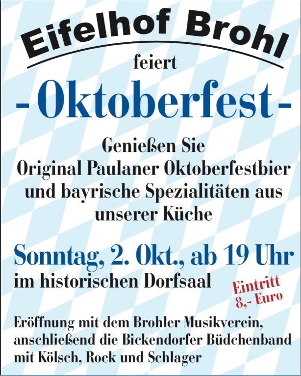 Oktoberfest im Eifelhof